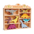 Wooden Toy Dinosaurs & Shelf - 8 Dinosaur Set - Imagination Wooden Toys