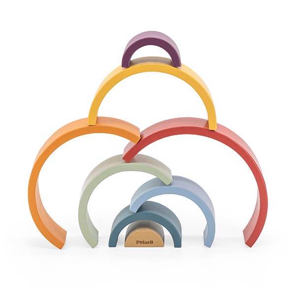 Colourful Wooden Stacking Rainbow Arches - PolarB - Imagination Wooden Toys