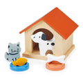 Dog & Cat Pet Wooden Play Set - Dolls House Accessory - Imagination Wooden Toys