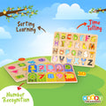 Wooden Puzzles 3 Pack , Alphabet, Numbers & Shapes - Woody Treasures - Imagination Wooden Toys