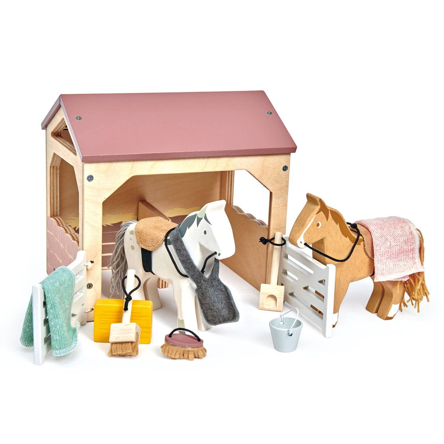 Horses & Stables Wooden Toy Play Set - Imagination Wooden Toys