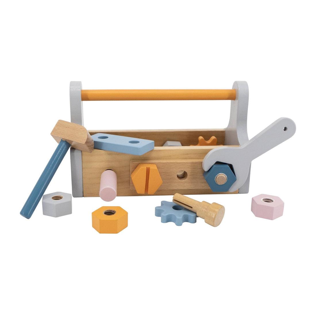 Small Wooden Tool Box Kit - Wooden Role Play Toy - Imagination Wooden Toys