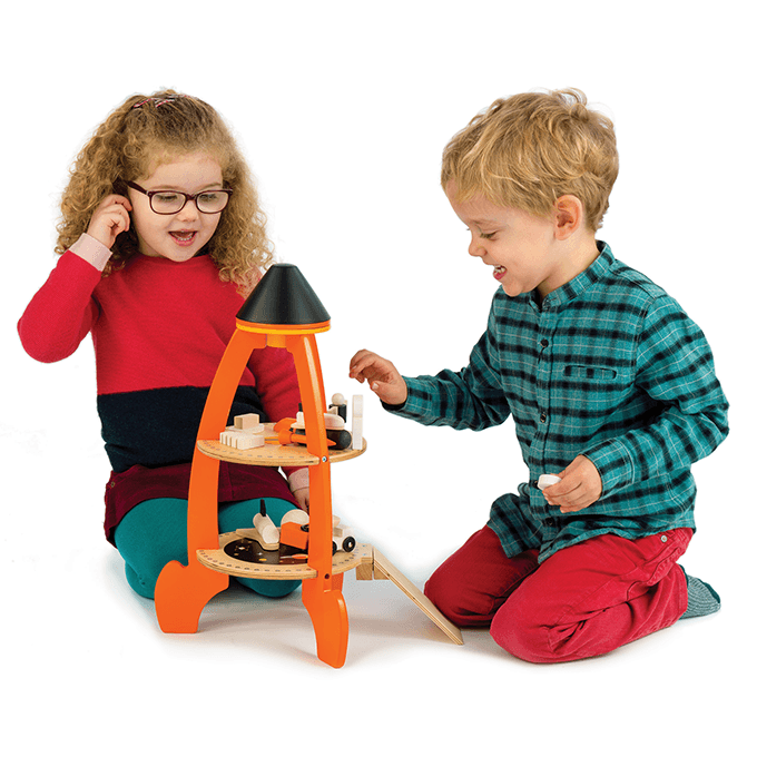 Cosmic Space Rocket Play Set Wooden Toy - Imagination Wooden Toys