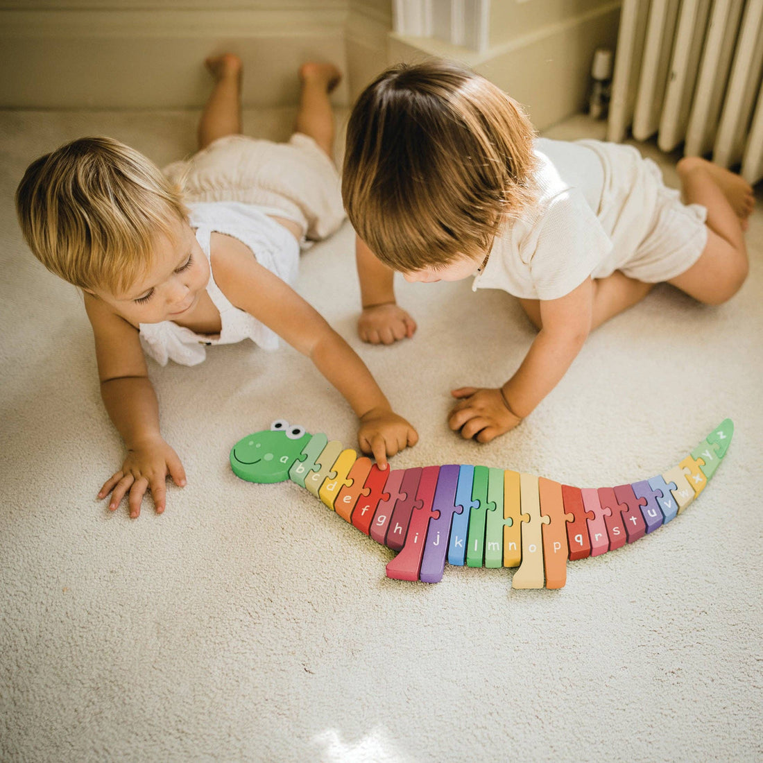 Colourful Dinosaur Alphabet Puzzle Wooden Toy - Imagination Wooden Toys