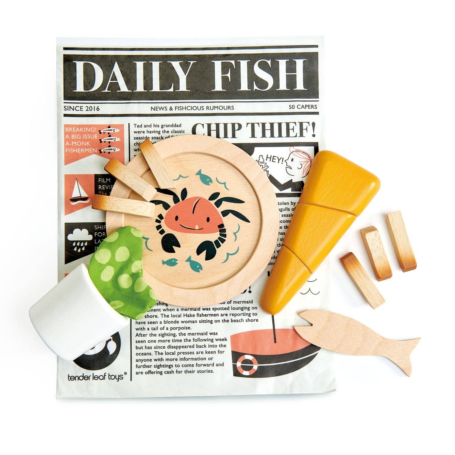 Fish and Chips Supper - Wooden Play Food Toy for Kids