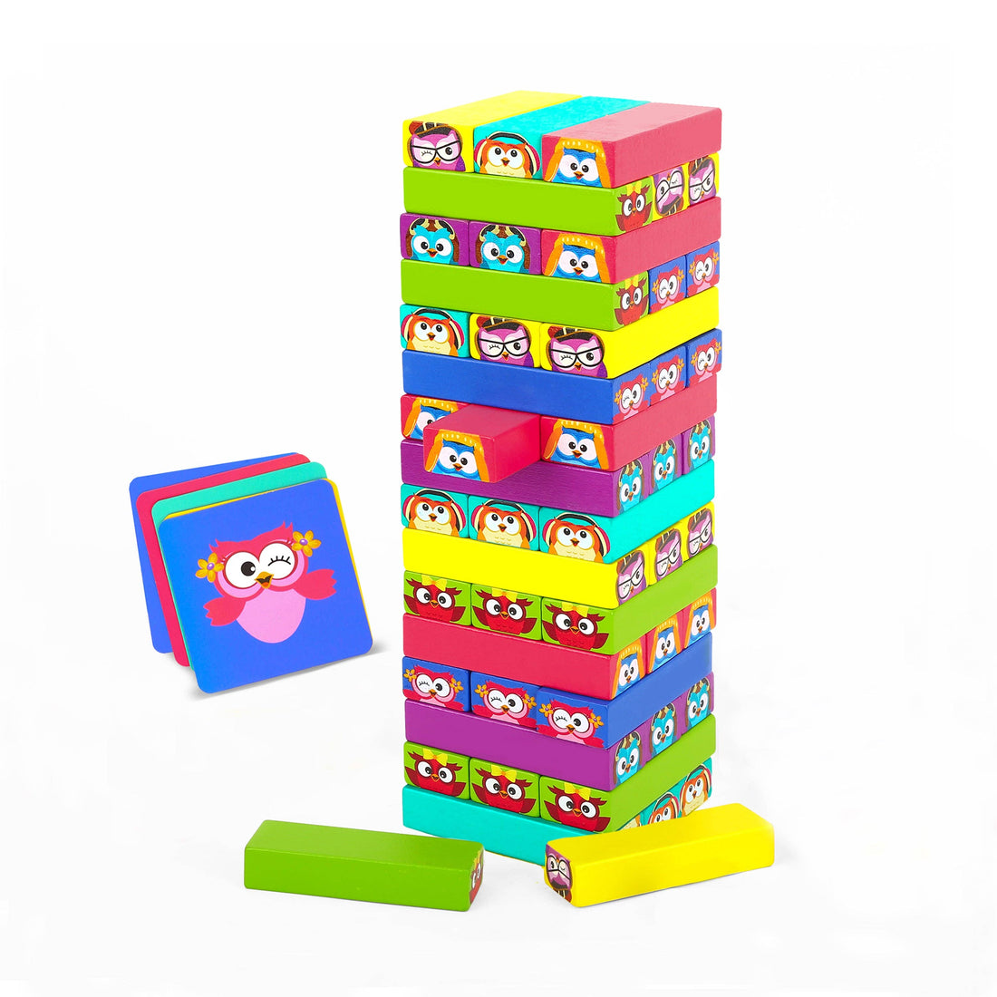 Tumbling Tower Stacking Game Wooden Toy - Woody Treasures - Imagination Wooden Toys