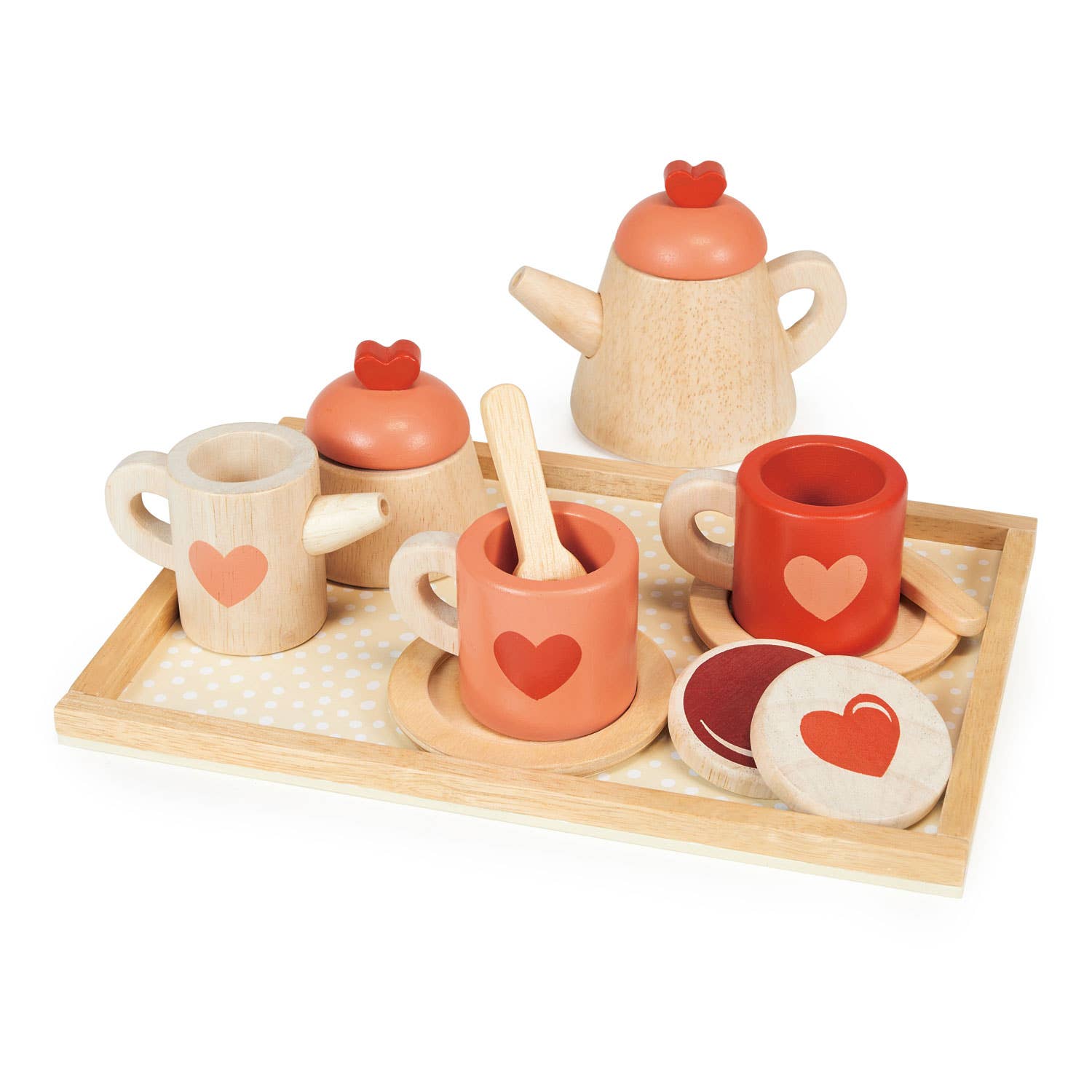 Tea Time Tray Set Wooden Role Play Toy - Mentari - Imagination Wooden Toys