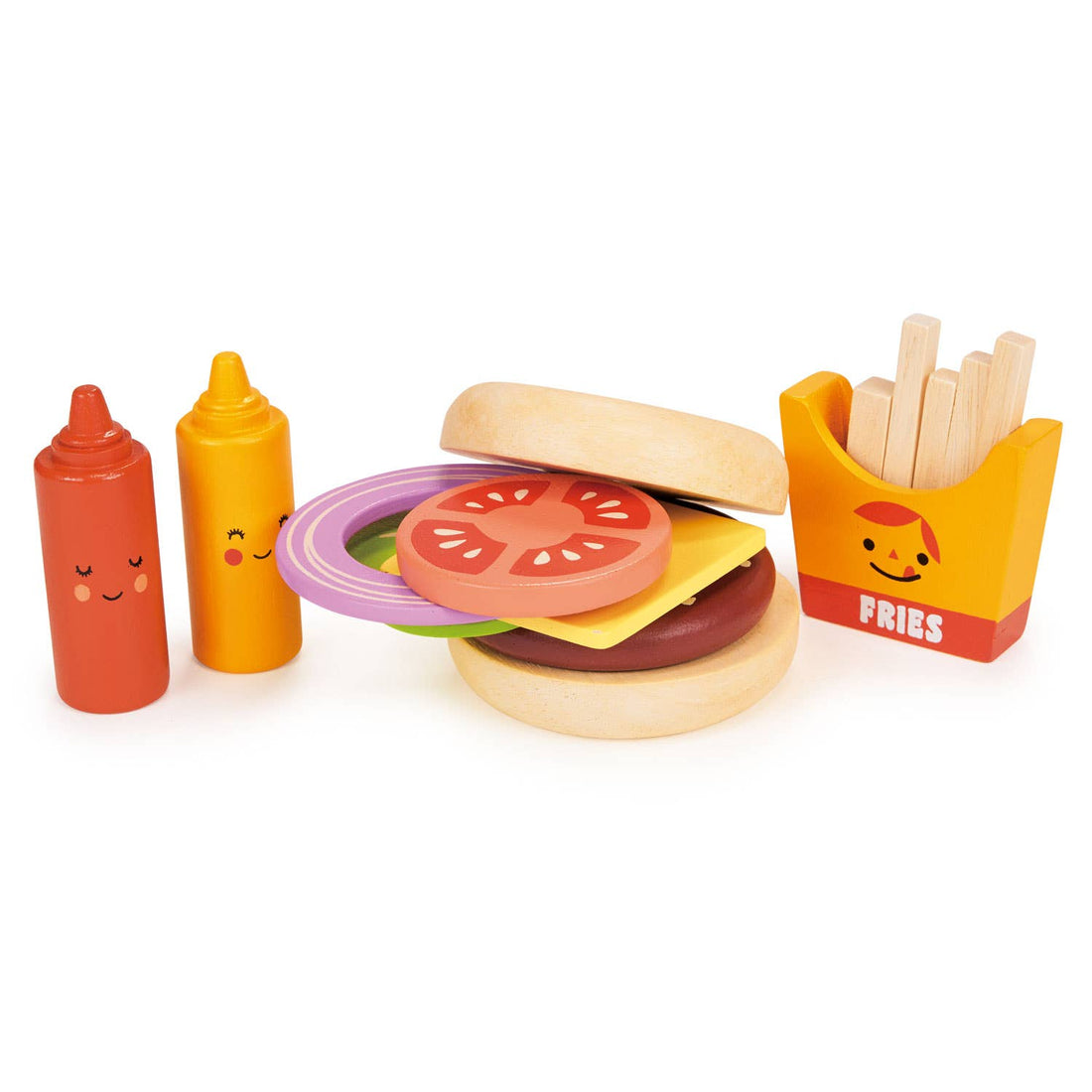 Mentari Take-out Burger & Fries Wooden Toy Set