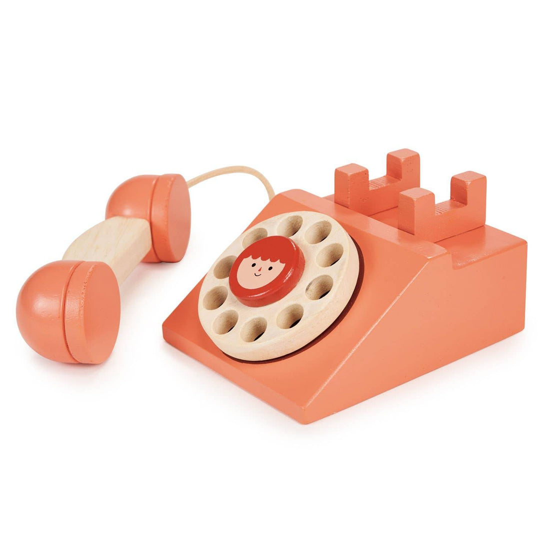 Small Traditional Dial Telephone Wooden Toy - Imagination Wooden Toys