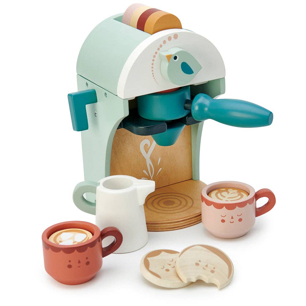 Wooden Babyccino Maker - Toy Cappuccino Coffee Machine - Imagination Wooden Toys