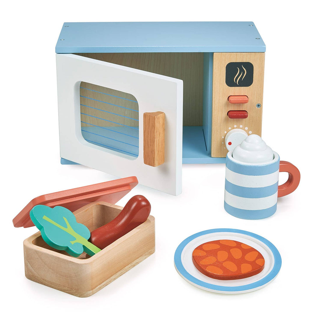 Microwave Oven Wooden Role Play Toy Set - Imagination Wooden Toys