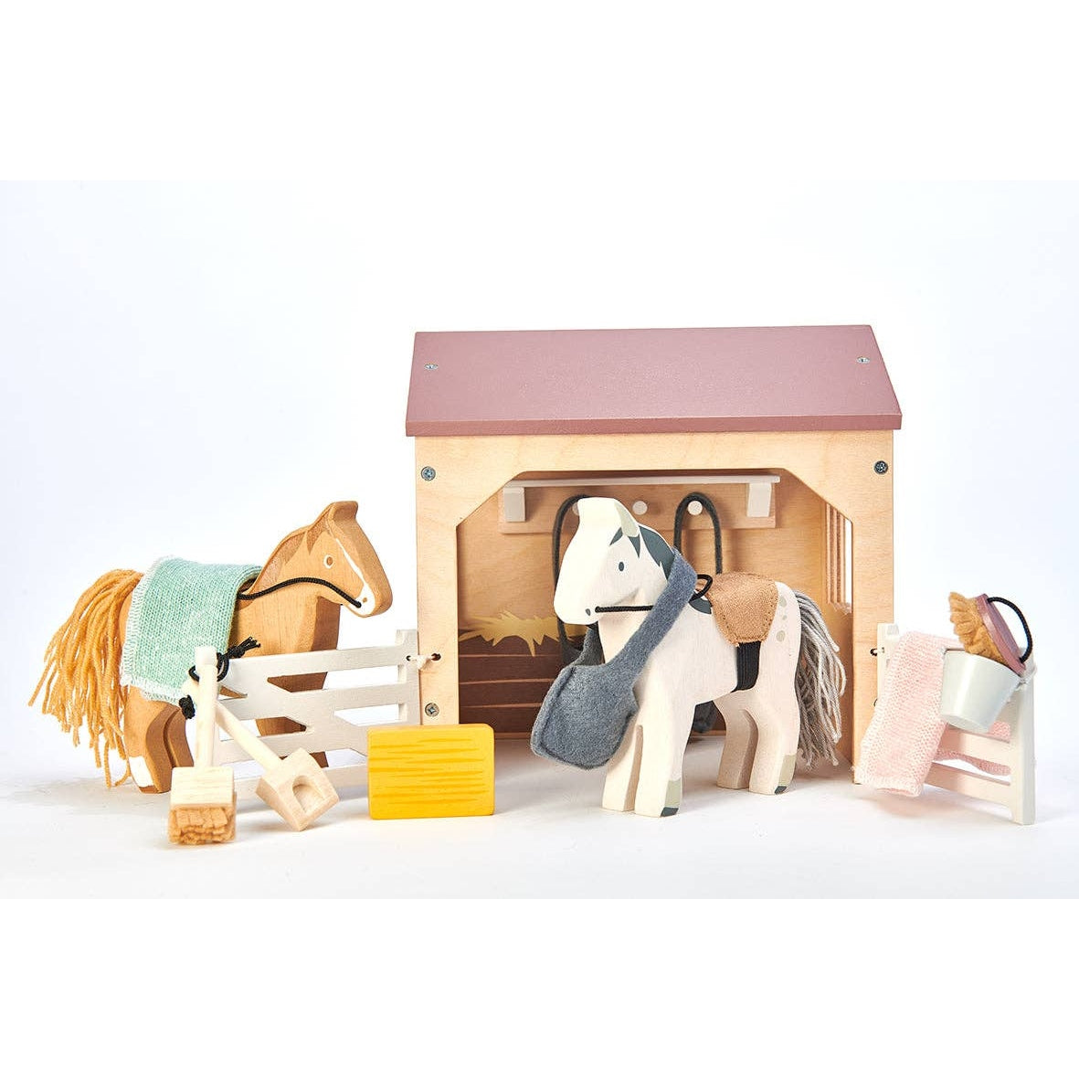 Horses Stables Wooden Toy Play Set