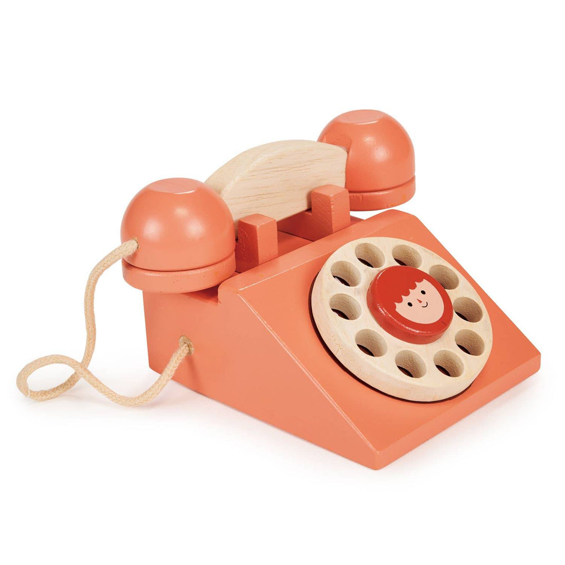 Small Traditional Dial Telephone Wooden Toy - Imagination Wooden Toys