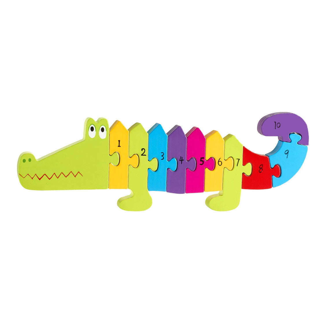 Colourful Crocodile Number Puzzle Counting Wooden Toy - Imagination Wooden Toys