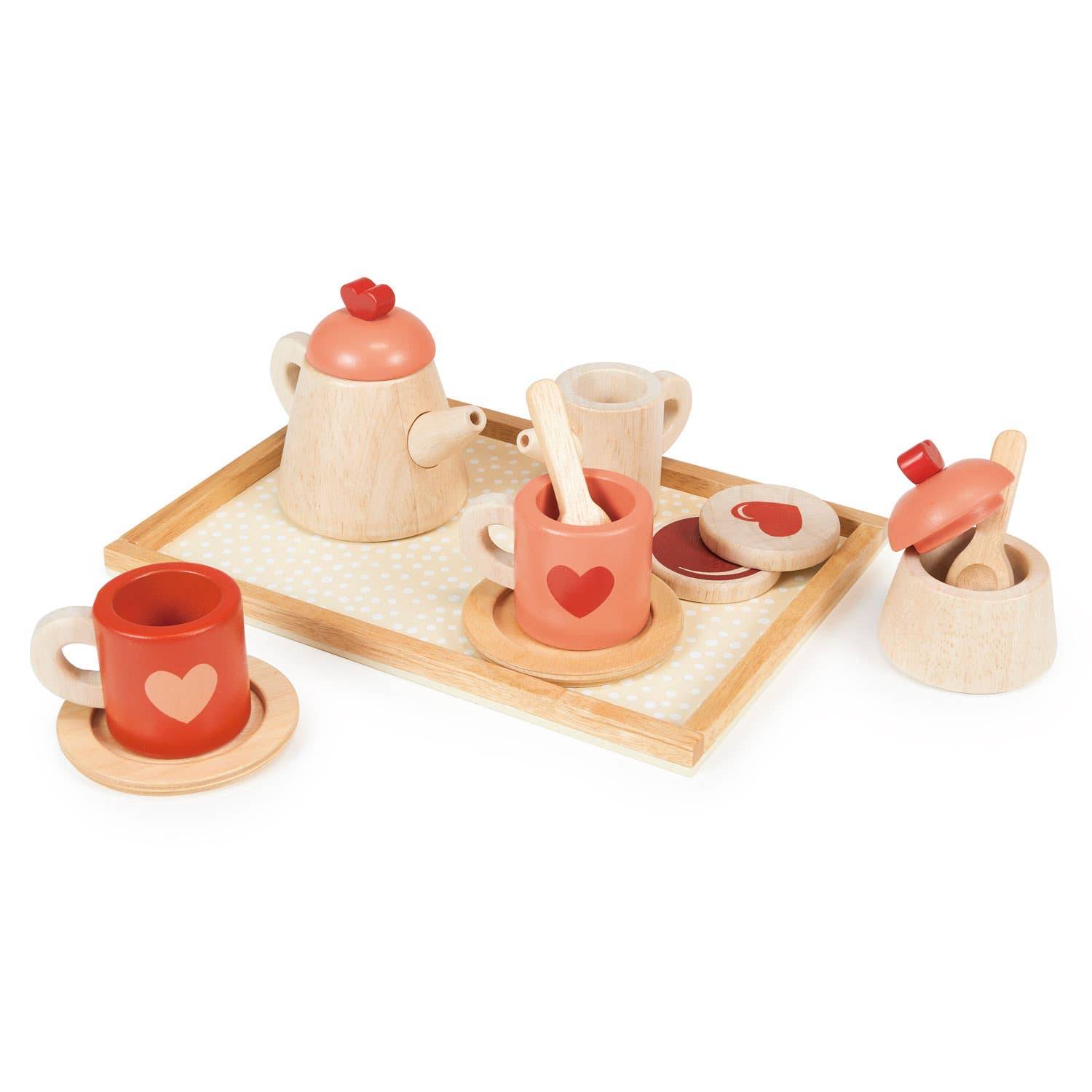 Tea Time Tray Set Wooden Role Play Toy - Mentari - Imagination Wooden Toys