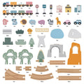 Wooden Train Set Animal City - 90 Piece Set by PolarB - Imagination Wooden Toys