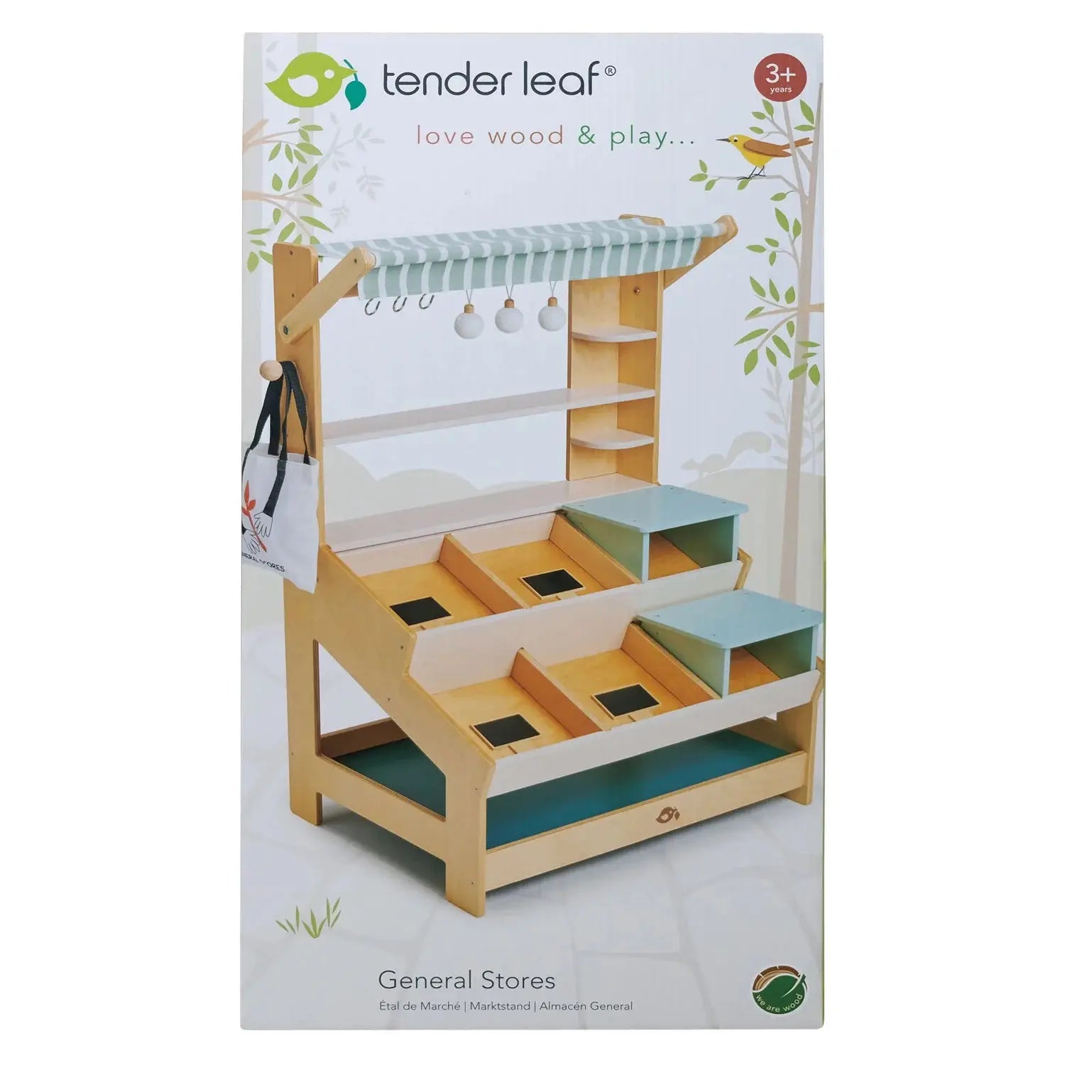 General Stores Market Stall - Wooden Role Play Toy - Imagination Wooden Toys