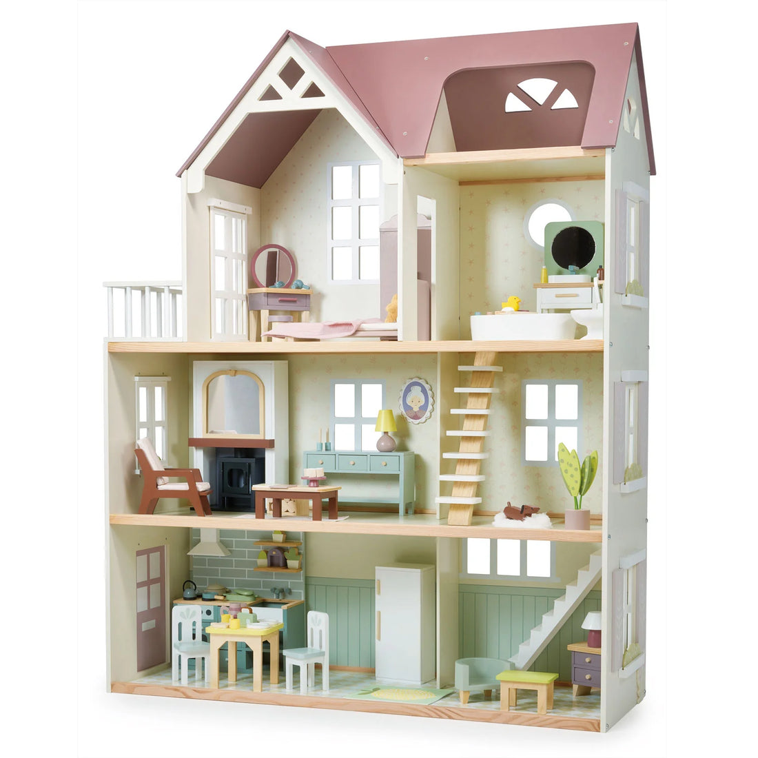 Mulberry Mansion - Large Wooden Dolls House - Fully Furnished - Imagination Wooden Toys