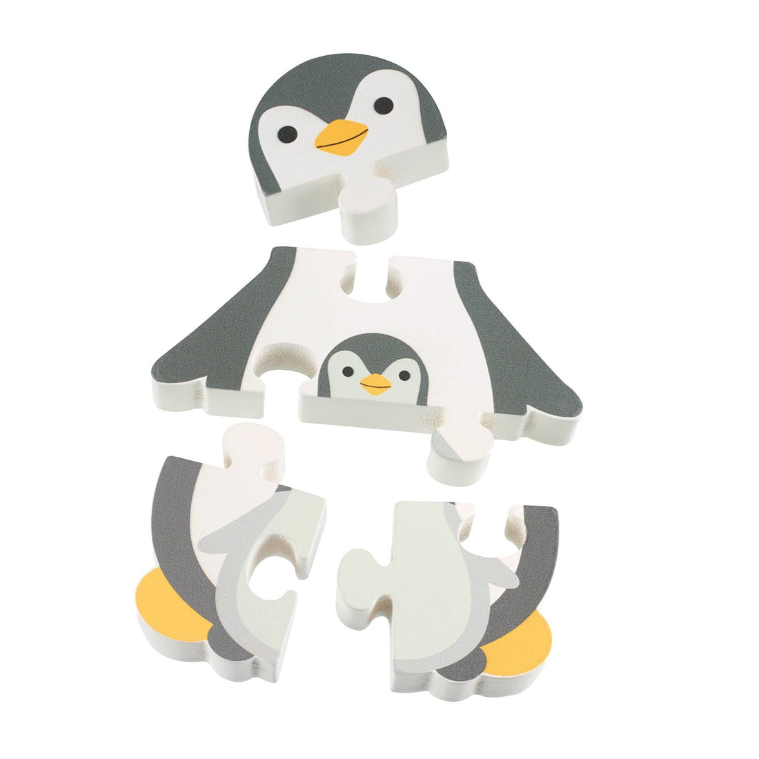 Small Penguins Wooden Toy Puzzle - 4 Chunky Pieces - Imagination Wooden Toys