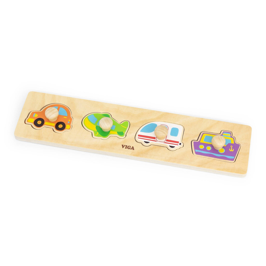 Wooden Toy Flat Peg Puzzle - Vehicles / Transport - Imagination Wooden Toys