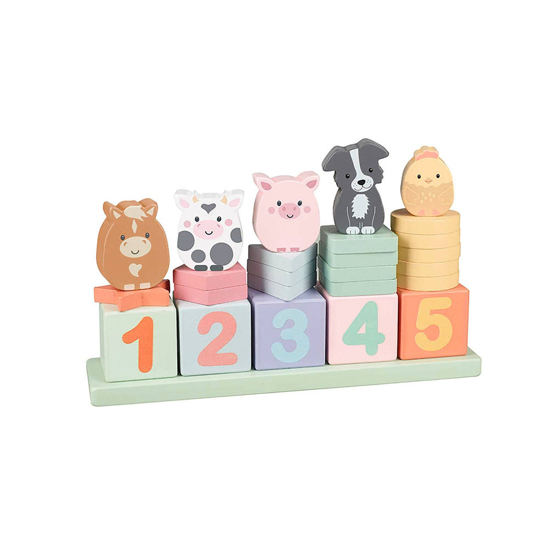 Colourful Wooden Farmyard Animal Counting Game - 26 Pieces - Imagination Wooden Toys