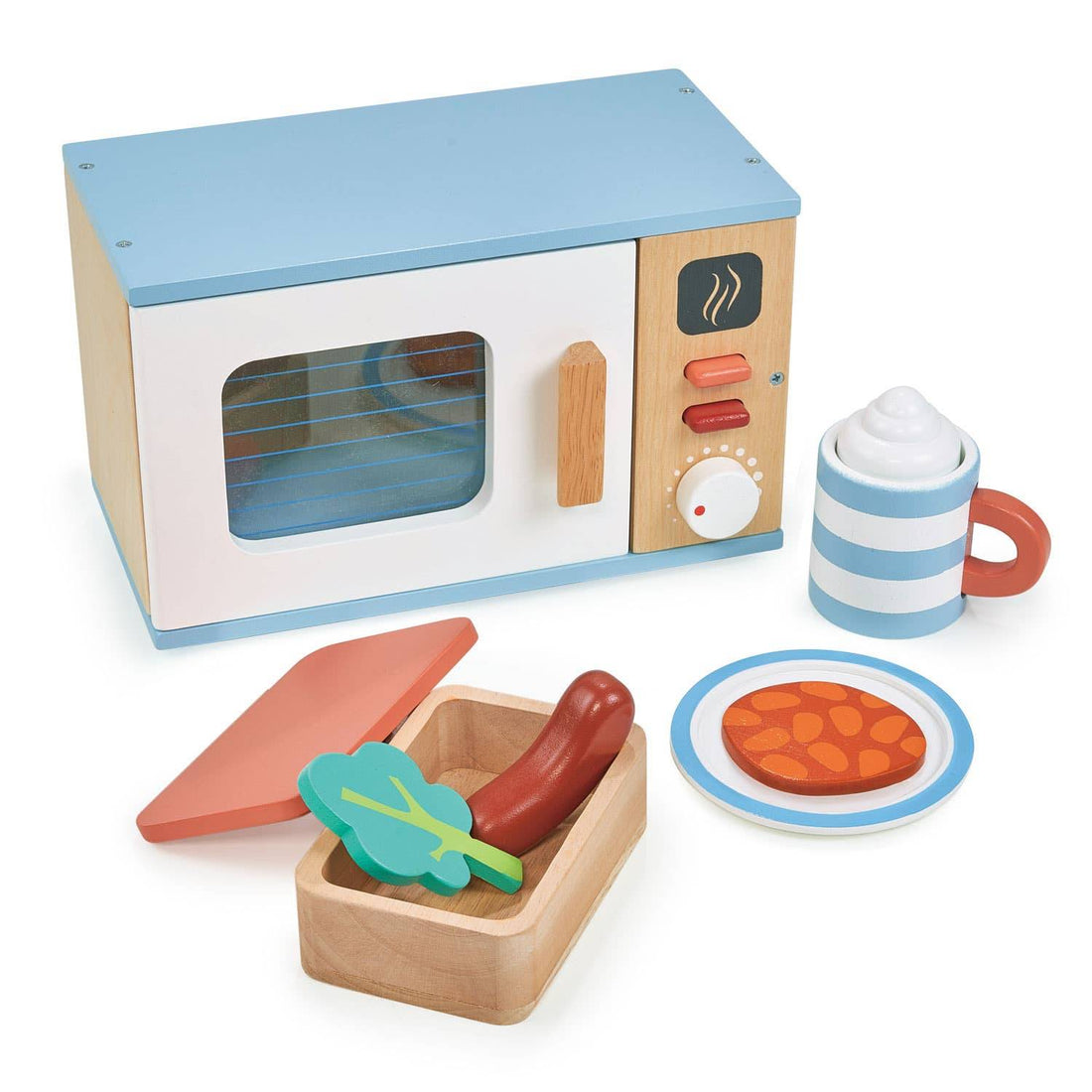 Microwave Oven Wooden Role Play Toy Set - Imagination Wooden Toys