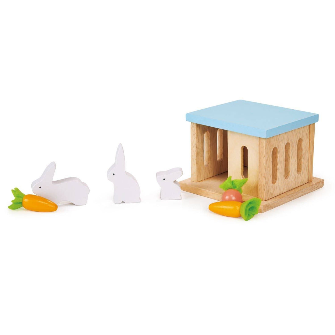 Rabbit Hutch Pet Wooden Toys Play Set - Dolls House Accessory - Imagination Wooden Toys