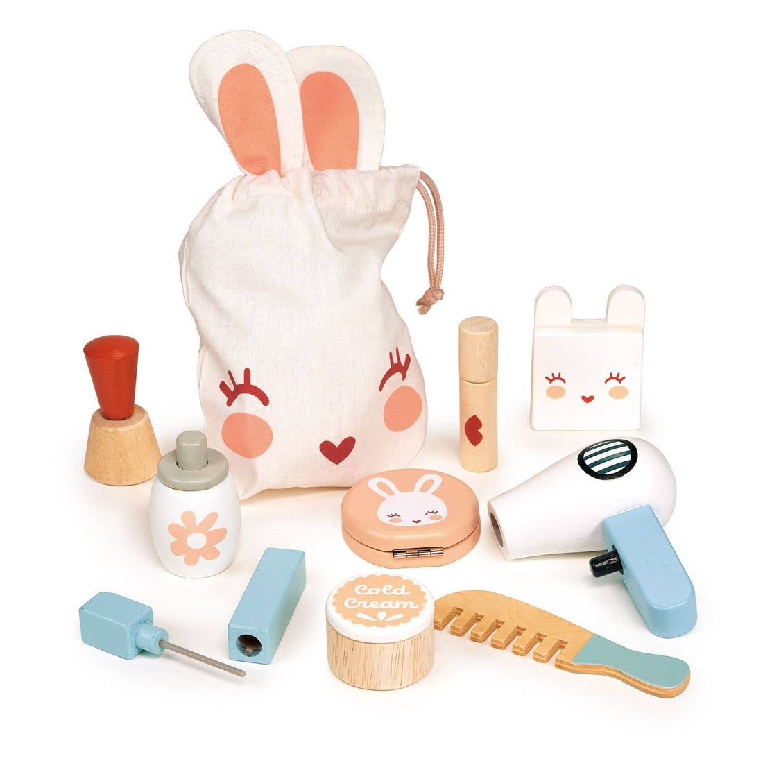 Bunny Make Up, Hair, Beauty Play Set - Mentari Wooden Toys - Imagination Wooden Toys