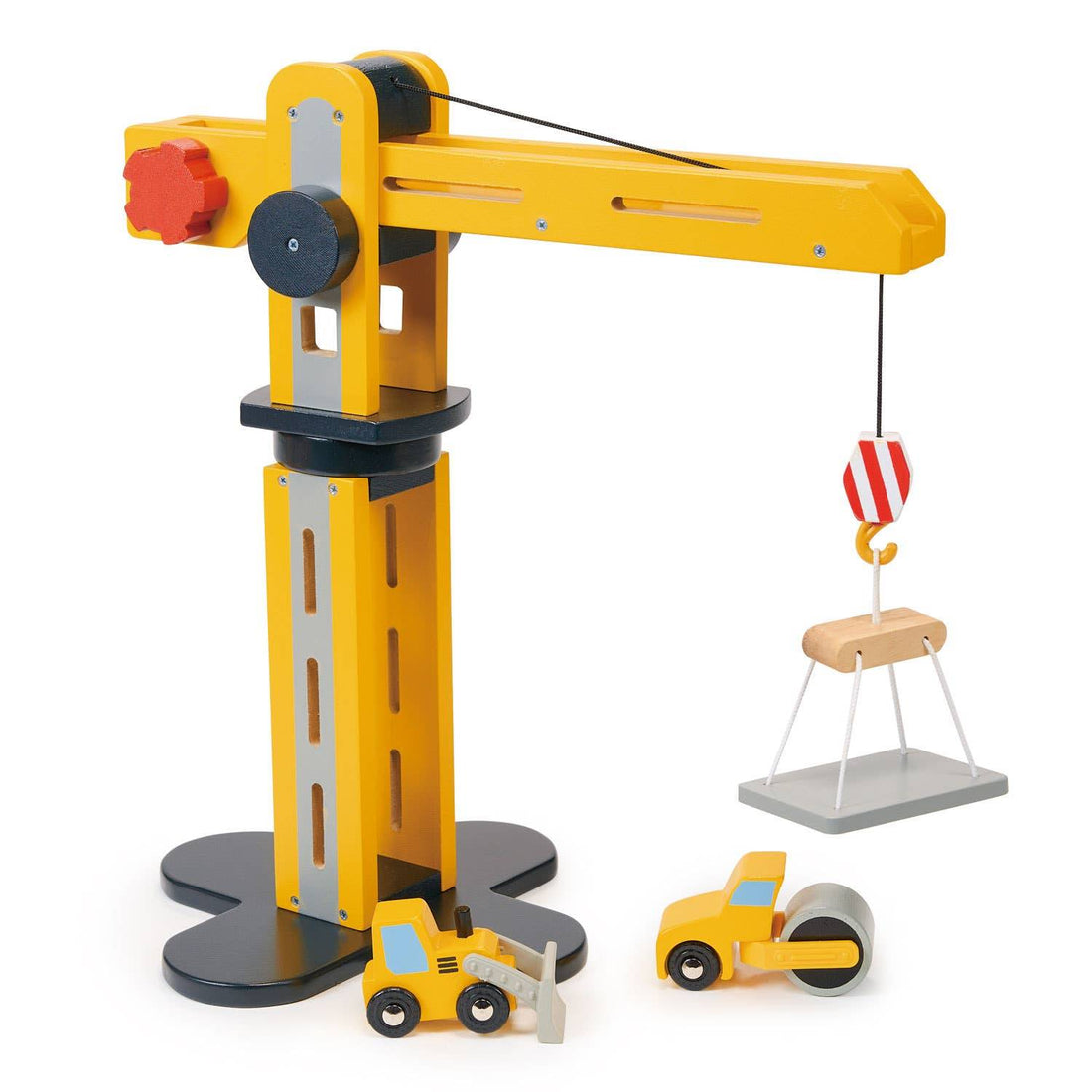 Big Yellow Construction Crane - Mentari Wooden Play Toy - Imagination Wooden Toys