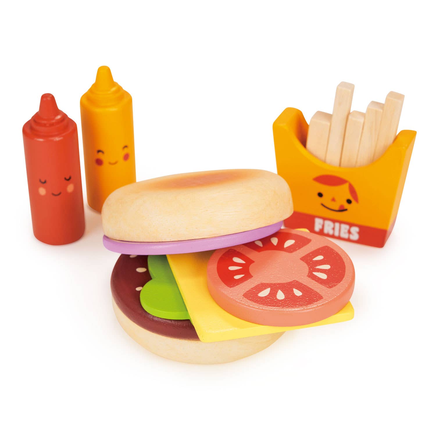 Mentari Take-out Burger & Fries Wooden Toy Set