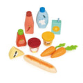 Tote Shopping Bag with Grocery's: Wooden Toy Play Food Set - Mentari - Imagination Wooden Toys