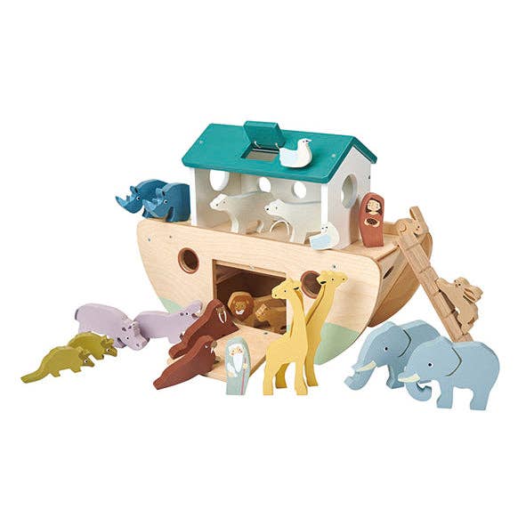 Large Noah's Wooden Ark & Animals Play Set - Imagination Wooden Toys