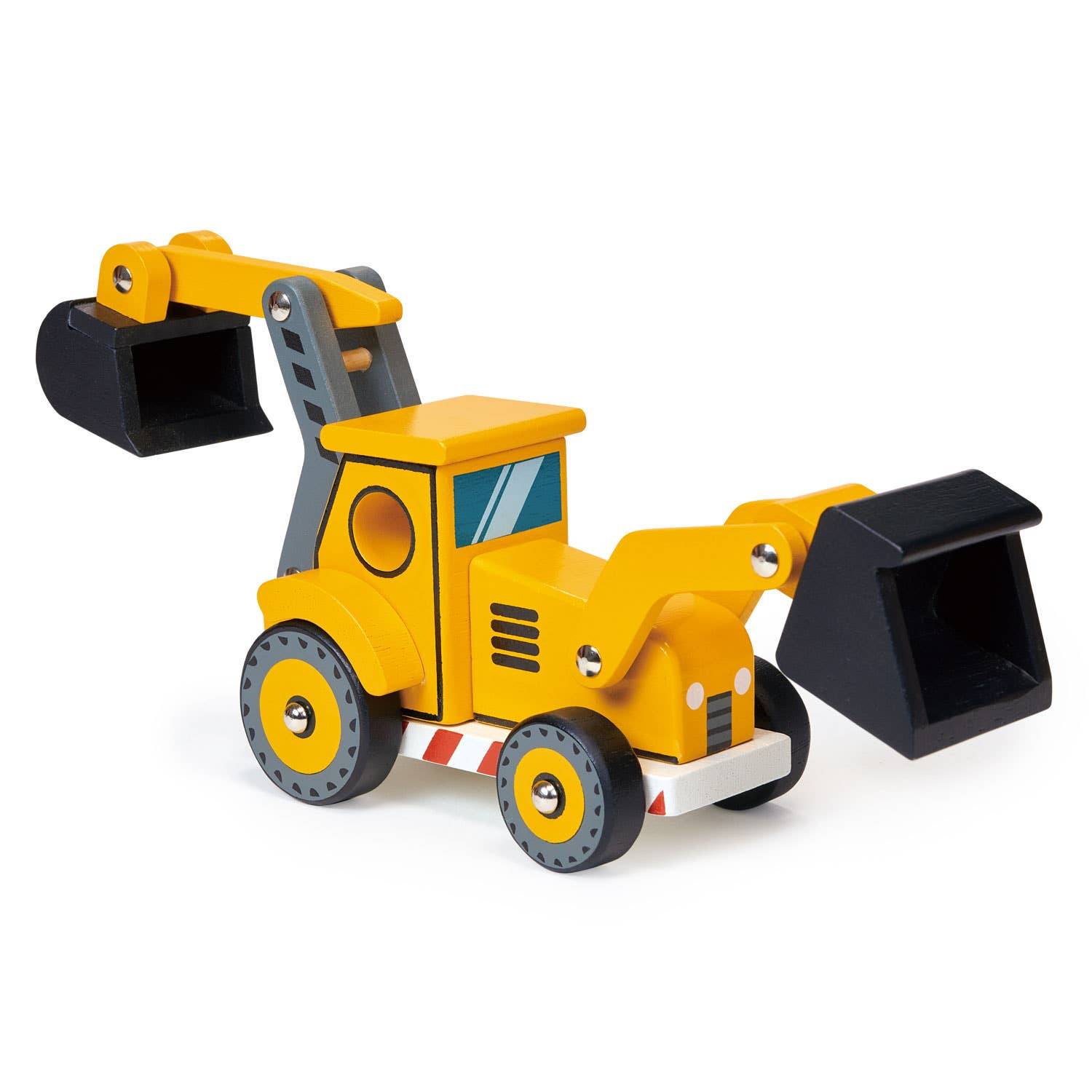 Yellow Digger Construction Building Site Vehicle - Wooden Toy - Imagination Wooden Toys