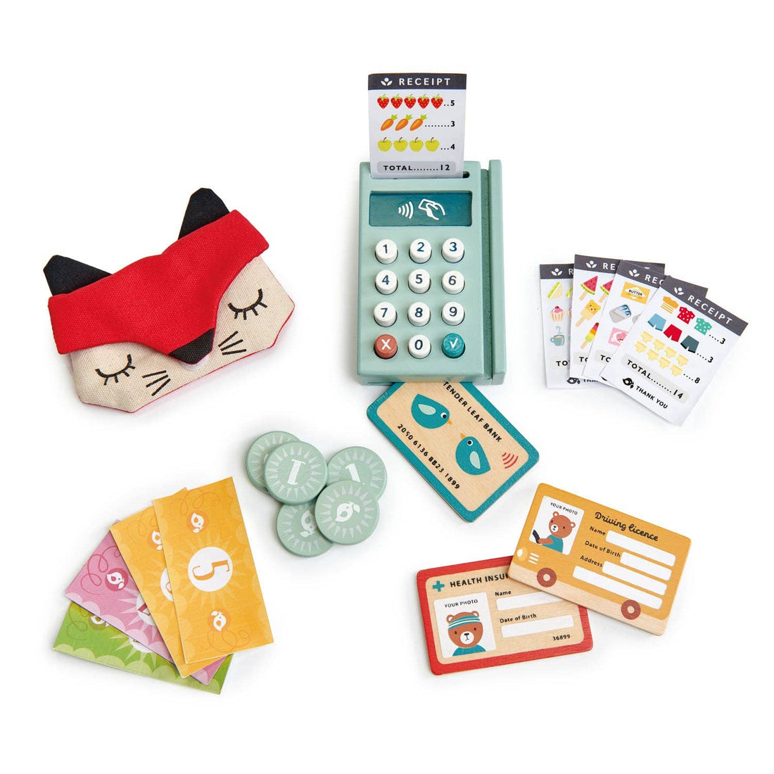 Wooden Play Money Pay Pack & Card Reader Terminal - Imagination Wooden Toys