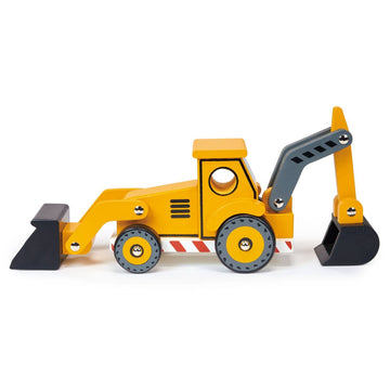 Yellow Digger Construction Building Site Vehicle - Wooden Toy - Imagination Wooden Toys