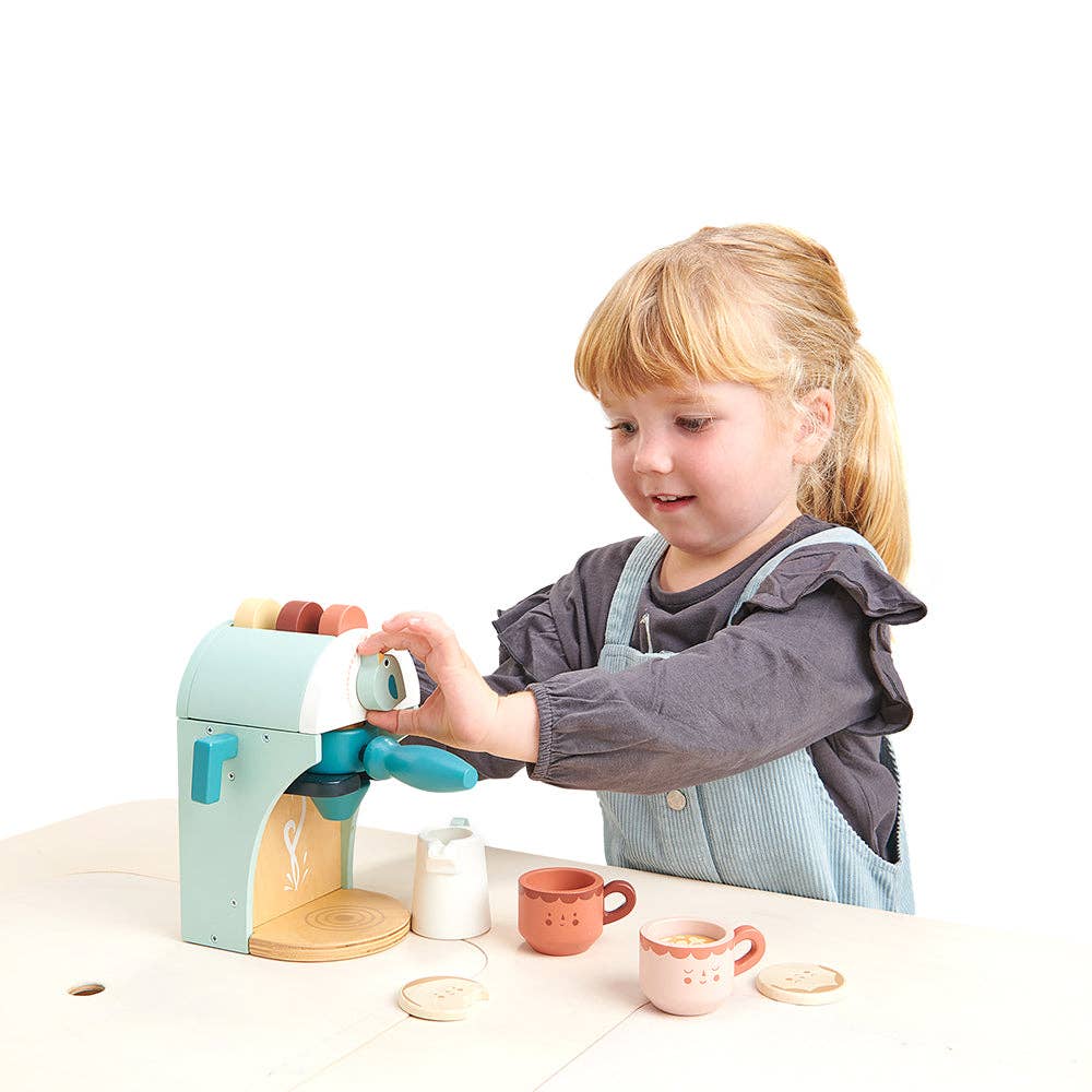 Wooden Babyccino Maker - Toy Cappuccino Coffee Machine - Imagination Wooden Toys