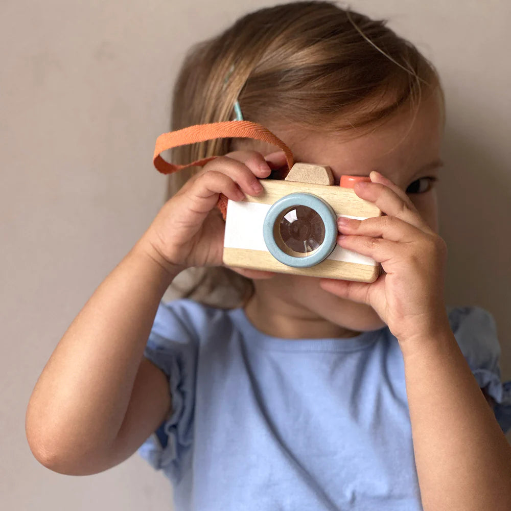 Small Wooden Toy Photo Camera with Kaleidoscope Lens - Mentari - Imagination Wooden Toys