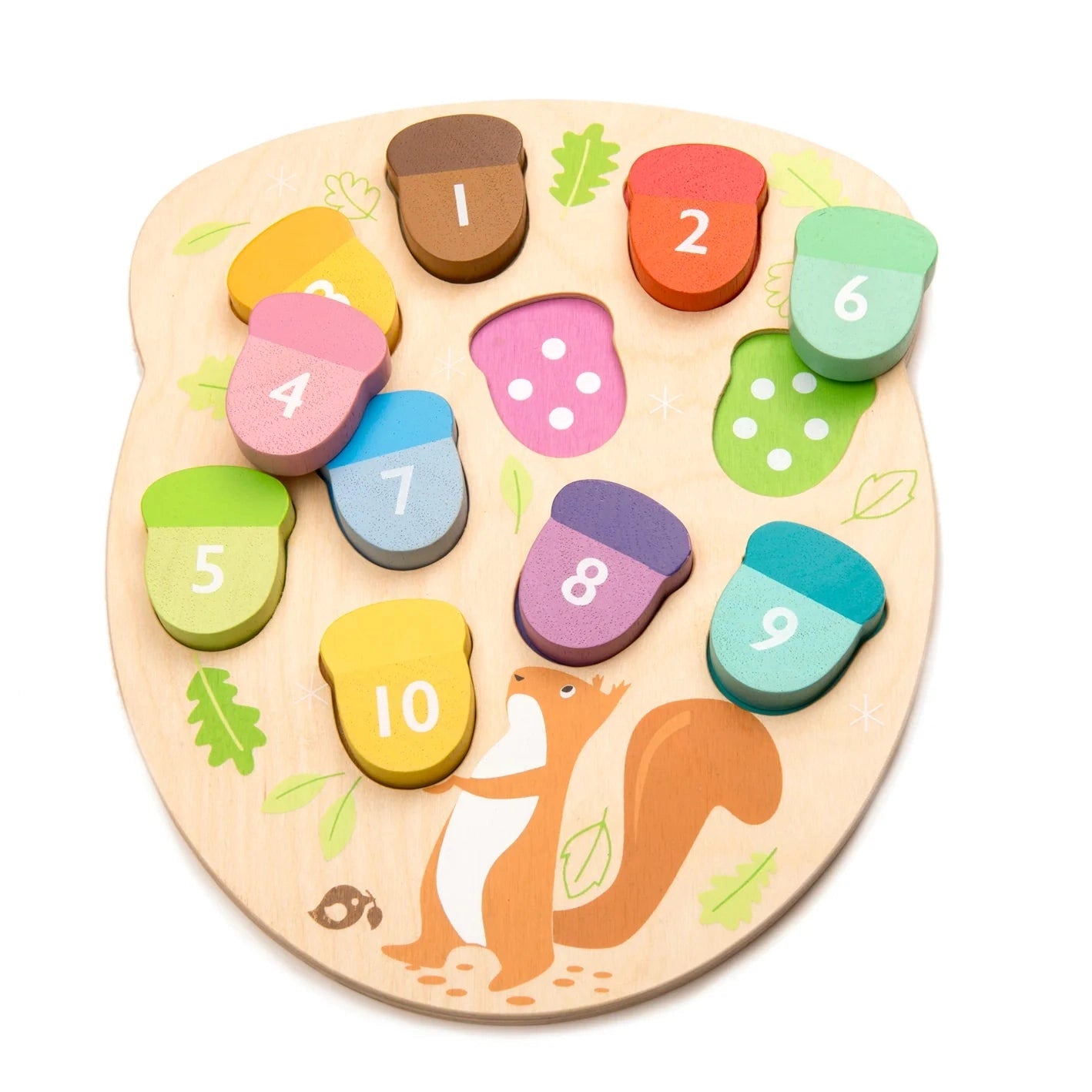 How Many Acorns? Wooden Numbers Counting Puzzle - Imagination Wooden Toys