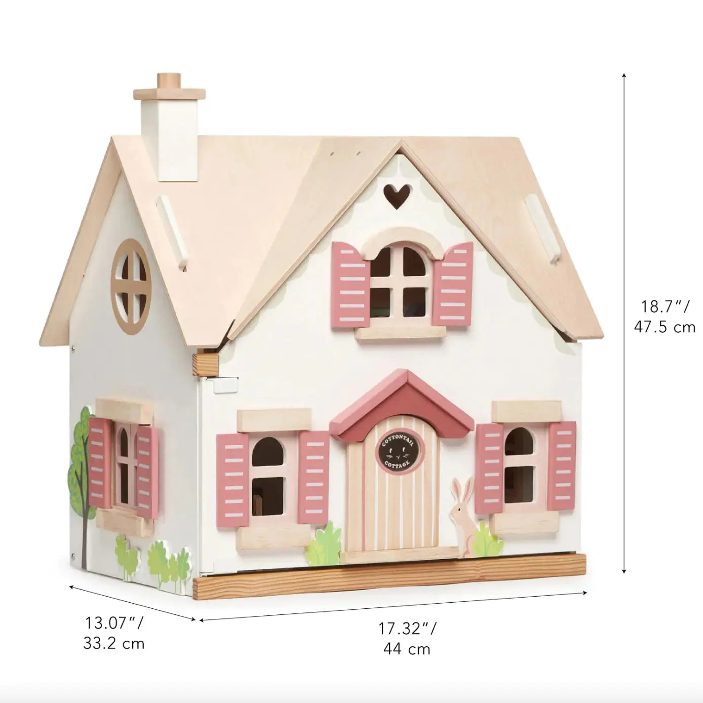 Cottontail Cottage Wooden Dolls House Play Set - Imagination Wooden Toys